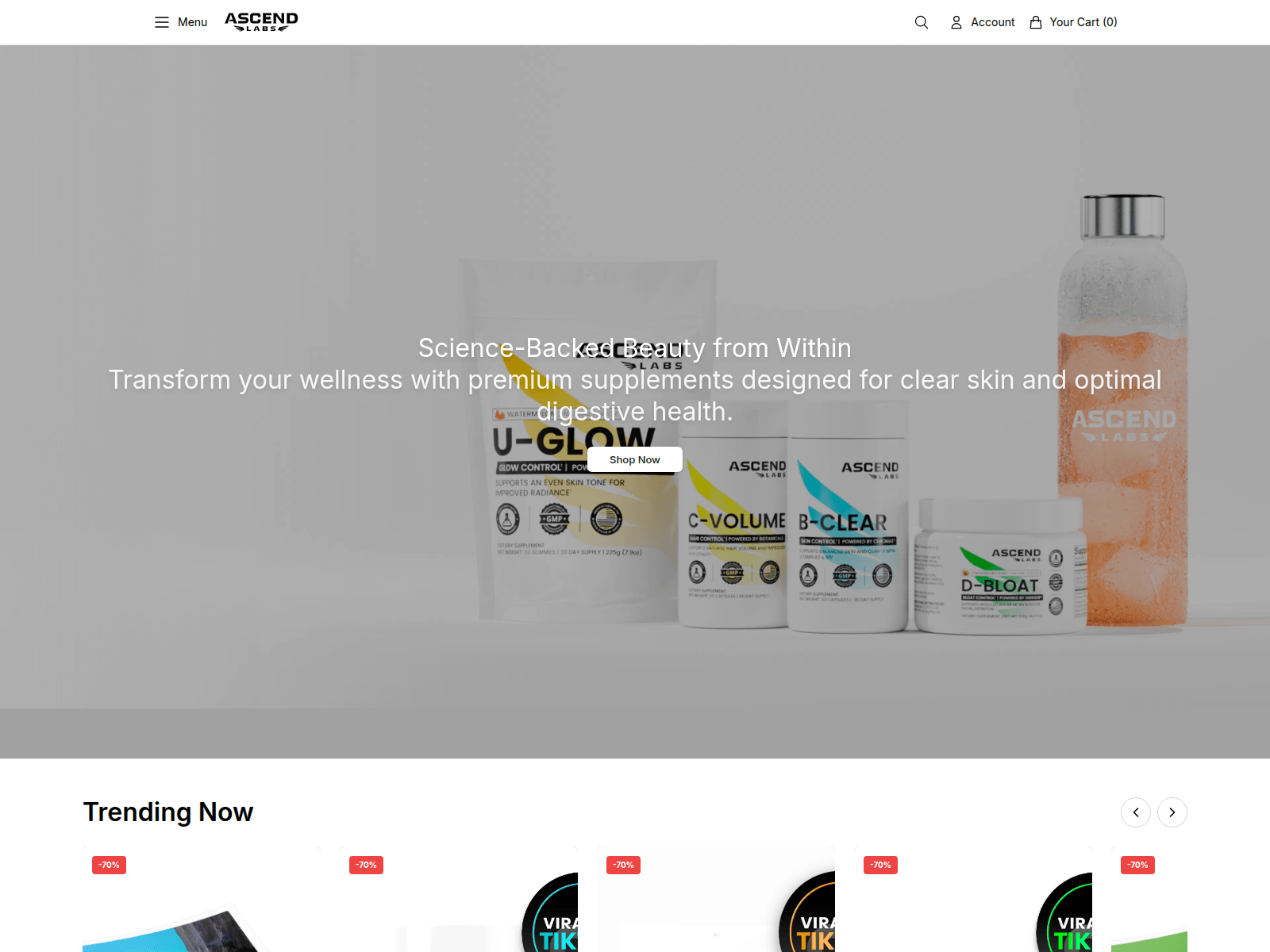 Screenshot of acenutri.shop