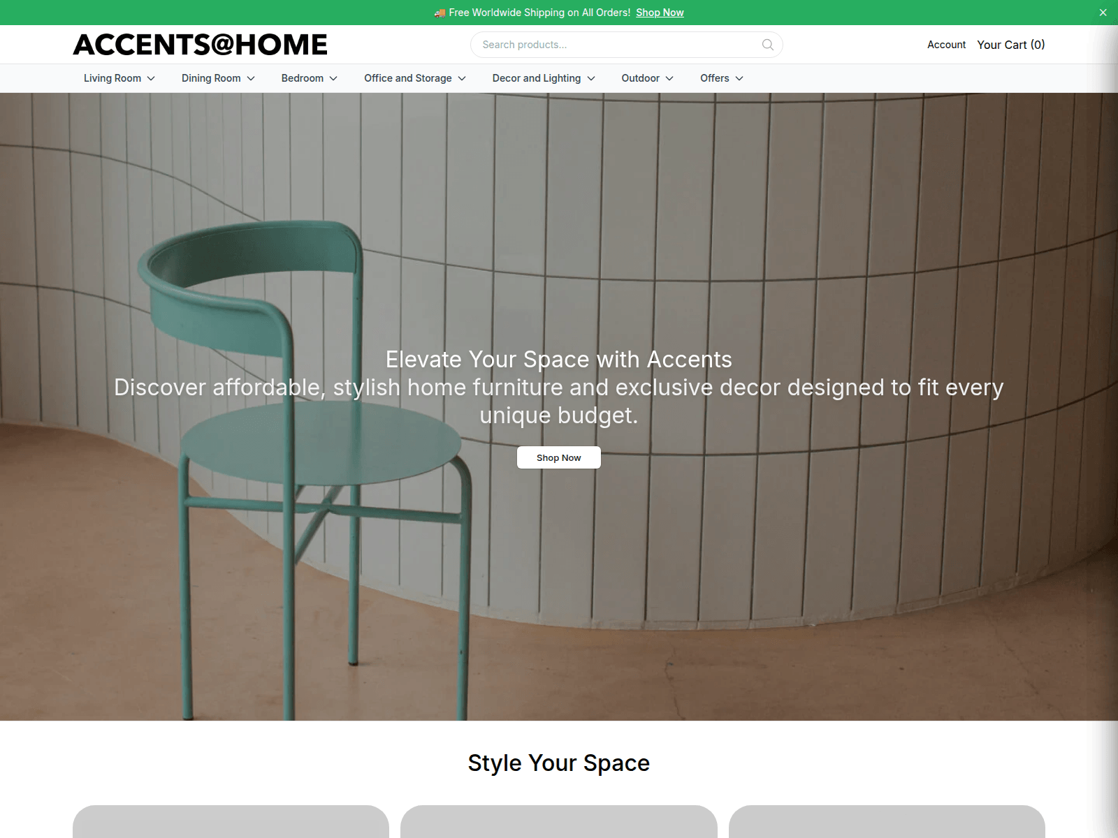 Screenshot of accentsathomestore.shop