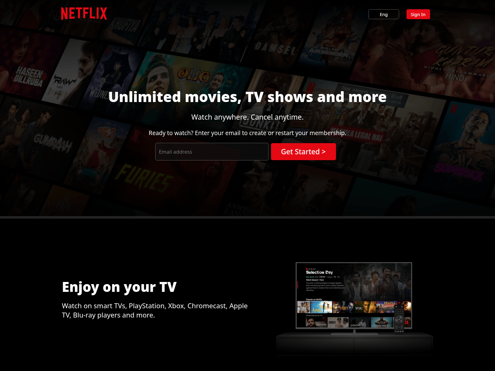 Screenshot von netflixclonebyyash.vercel.app