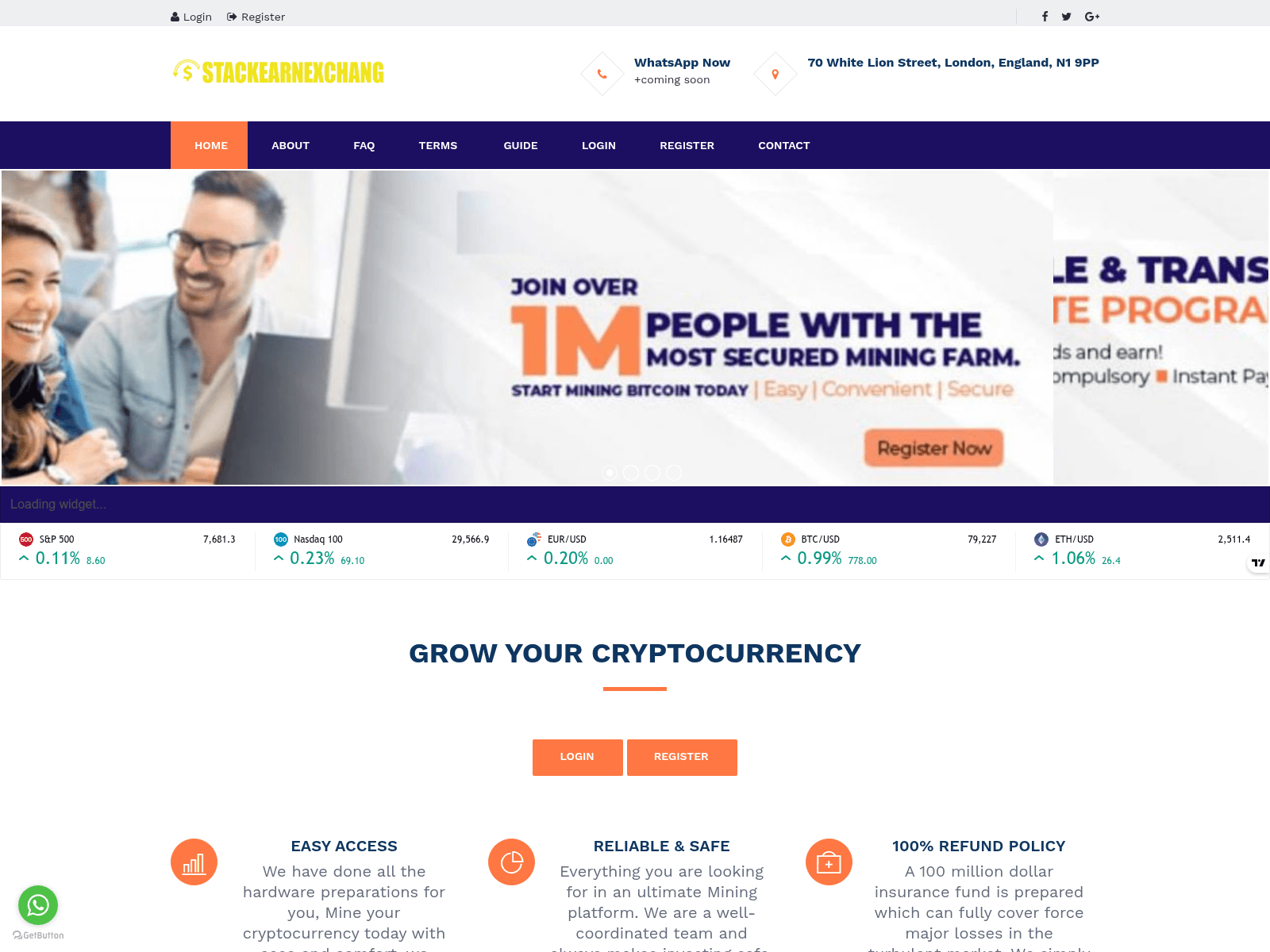 Screenshot of stackearnxchang.com