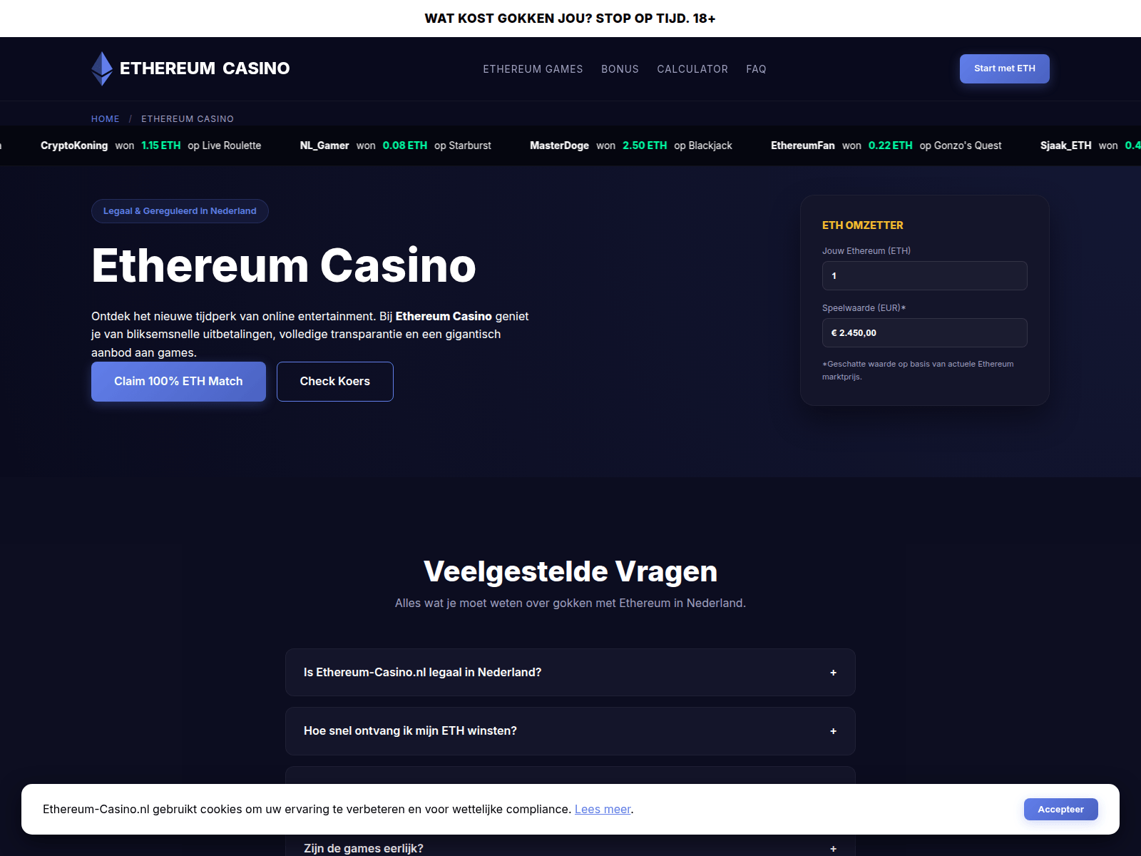 Screenshot of ethereum-casino.nl.traffborris1.org