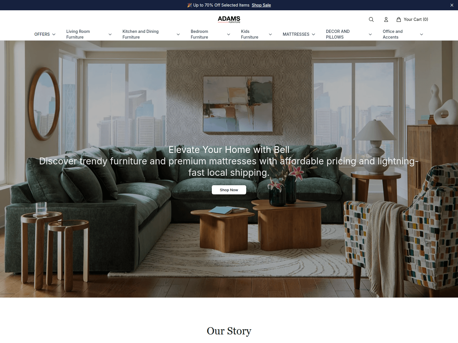 Screenshot of adamsfurniture.shop