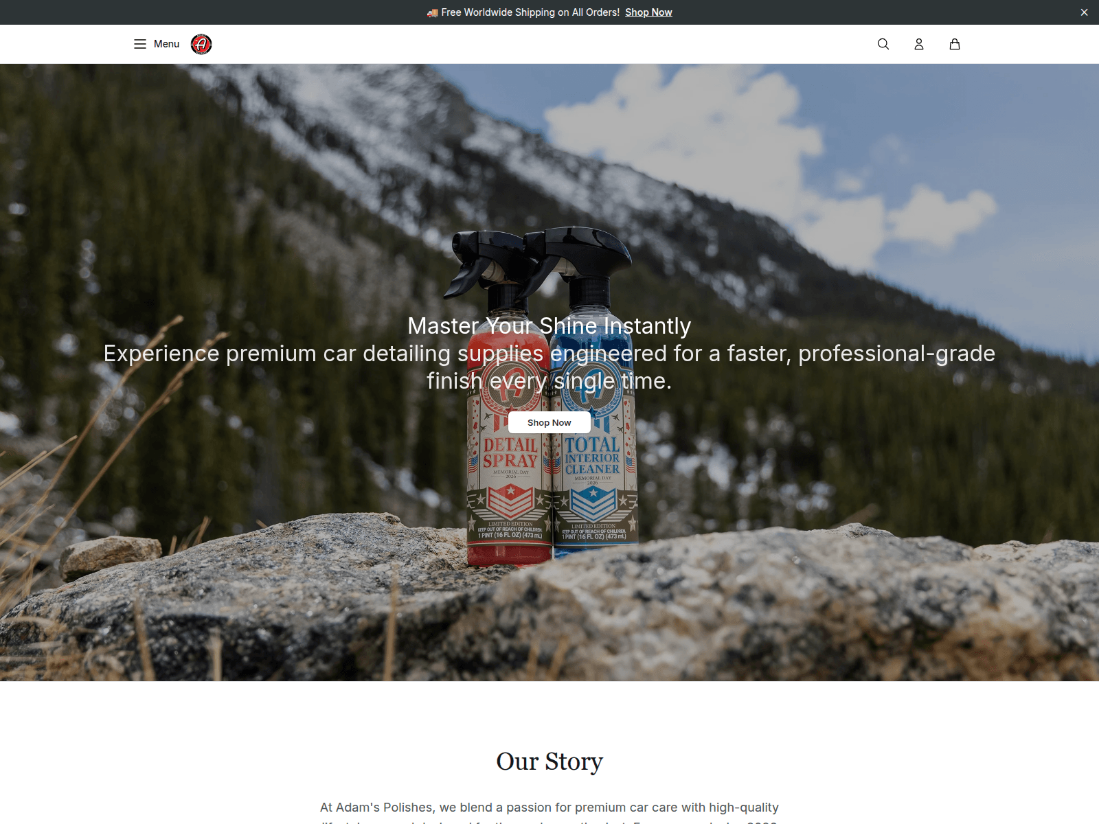 Screenshot of adamspolishesonline.shop