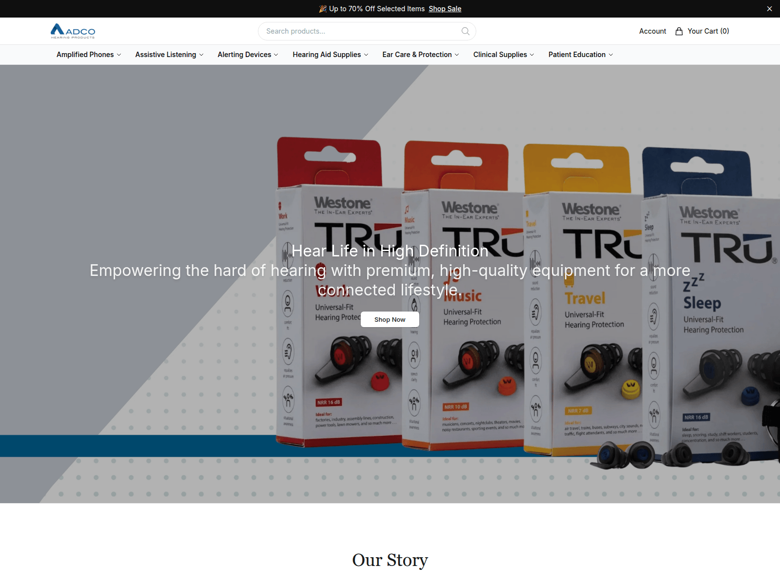 Screenshot of adcohearinghq.shop