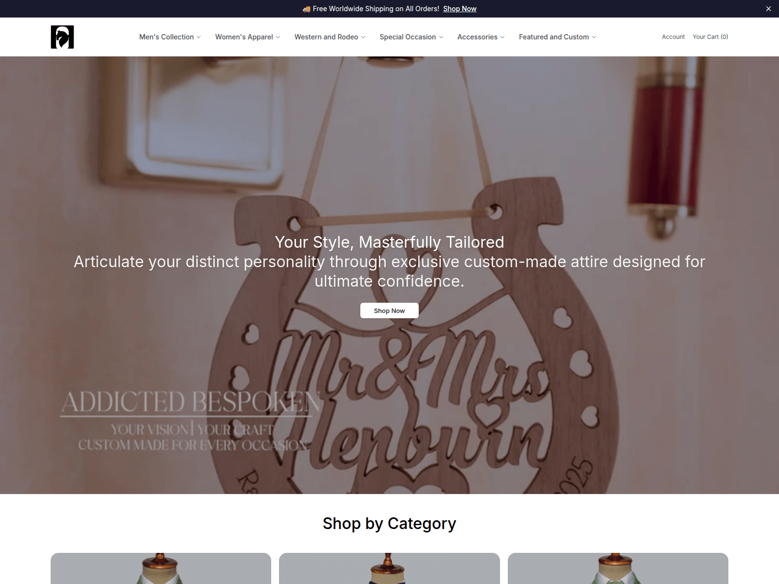 Screenshot of addictedbespokenhq.shop
