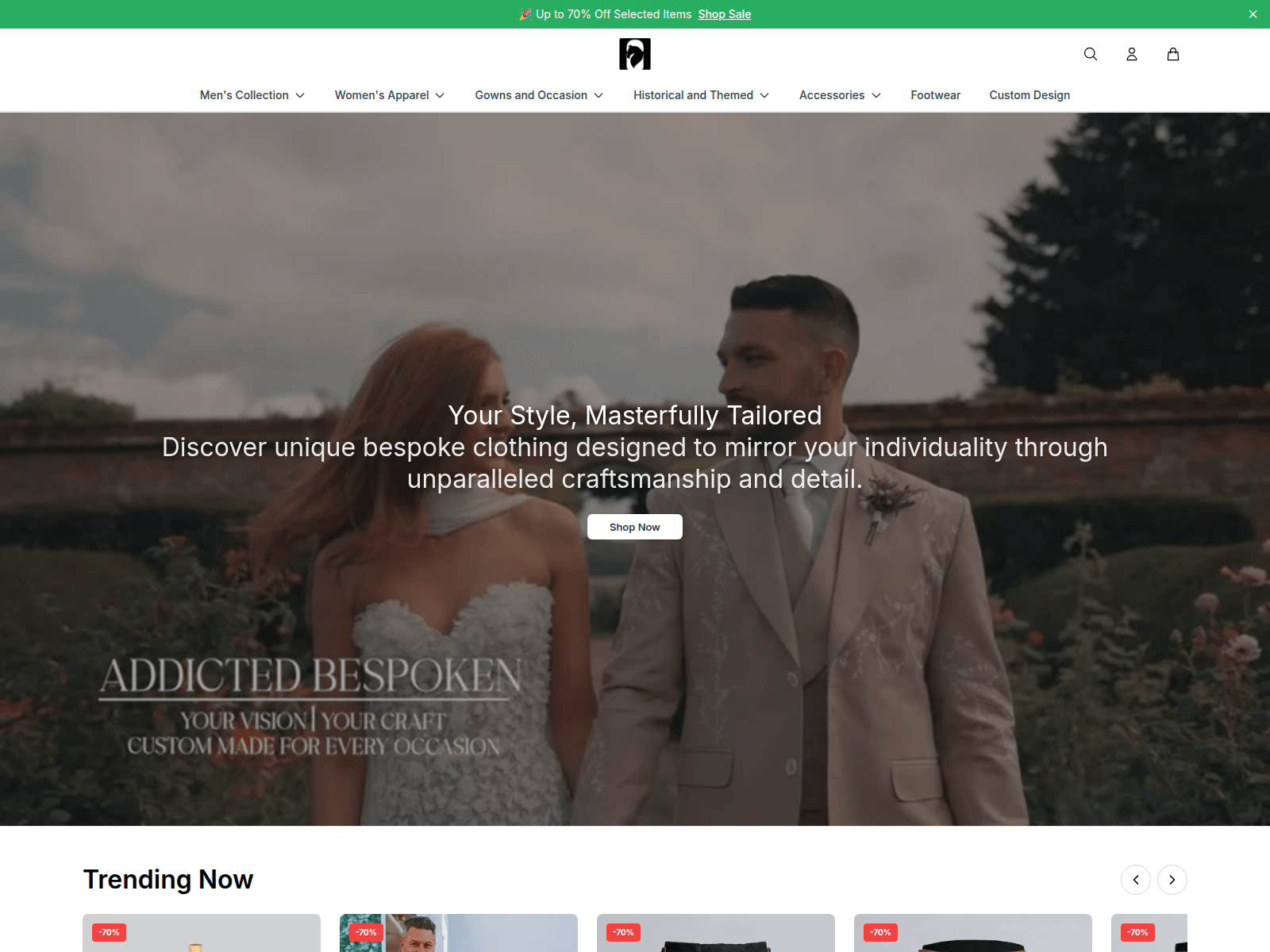 Screenshot of addictedbespokenstyle.shop