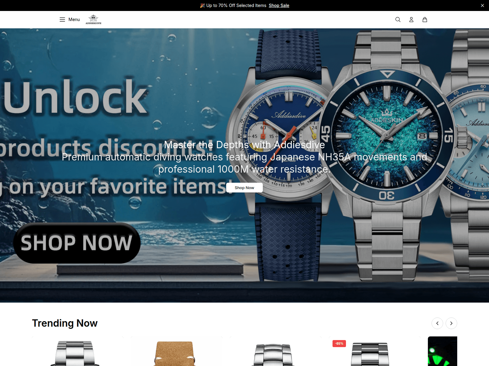 Screenshot of addiesdivehq.shop