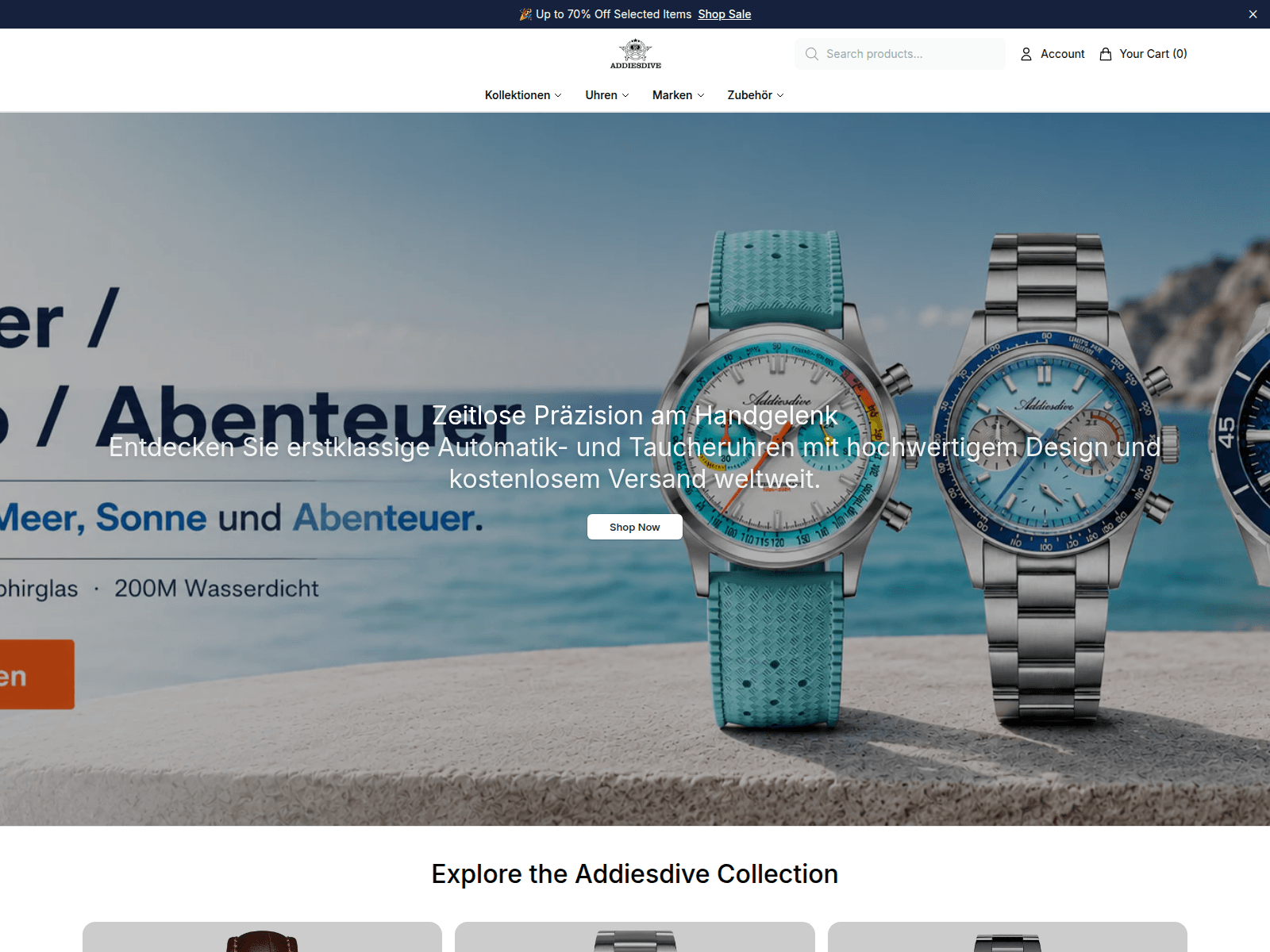 Screenshot of addiesdivewatchesshop.shop