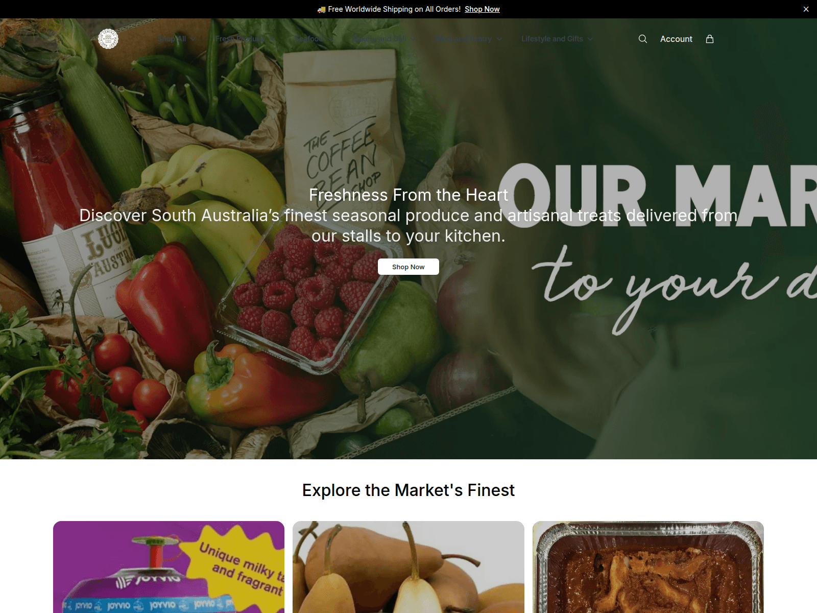 Screenshot of adelaidecentralmarketshop.shop