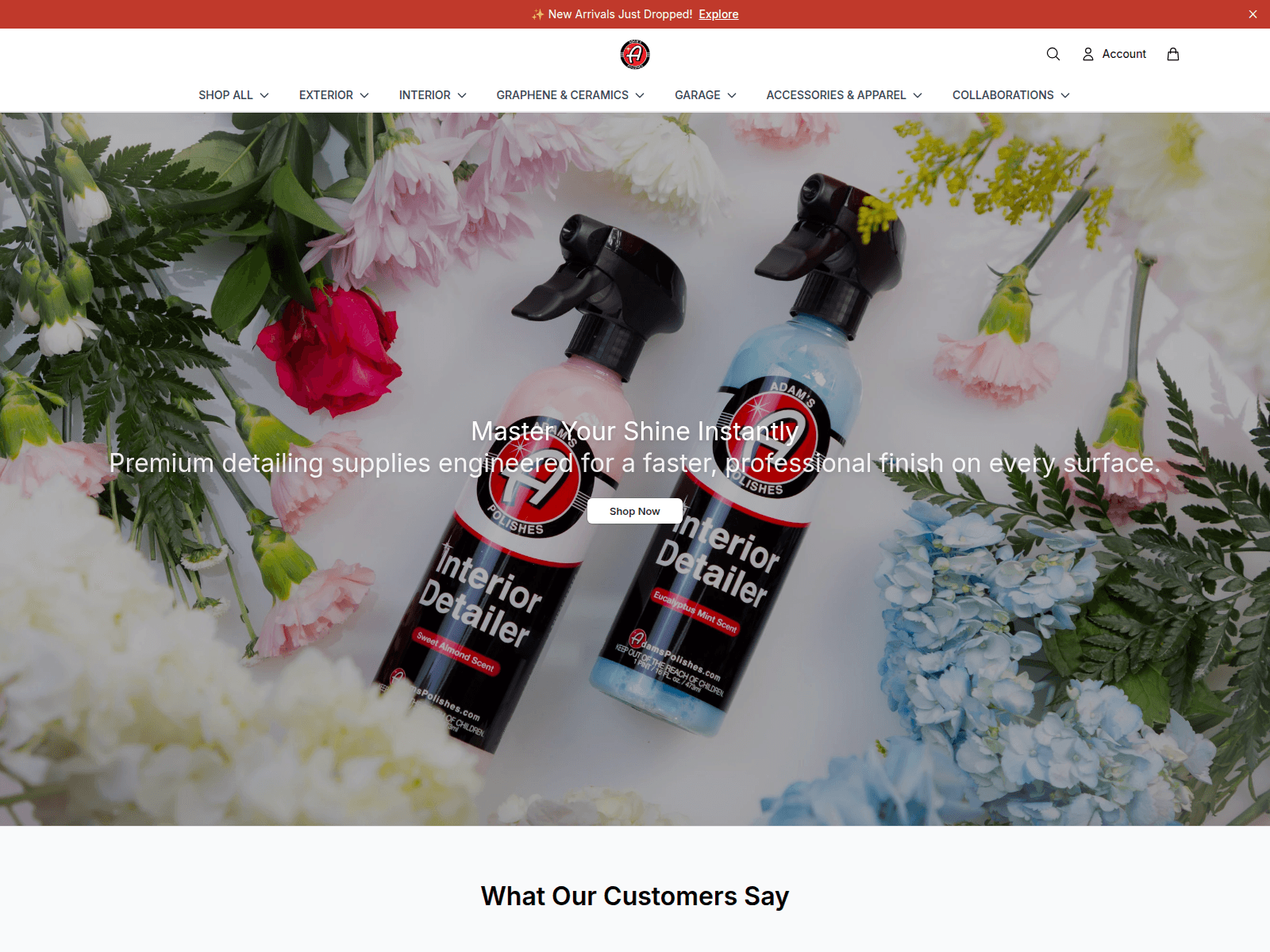 Screenshot of adamspolishes.shop
