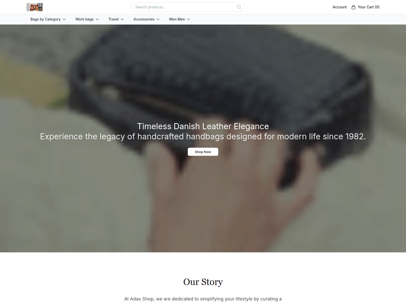 Screenshot of adaxshopwear.shop