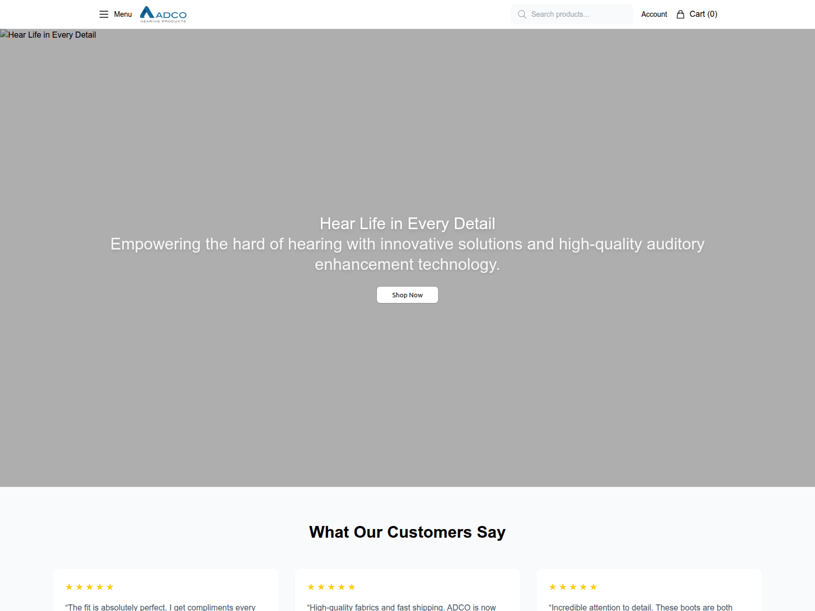 Screenshot of adcohearingdirect.shop