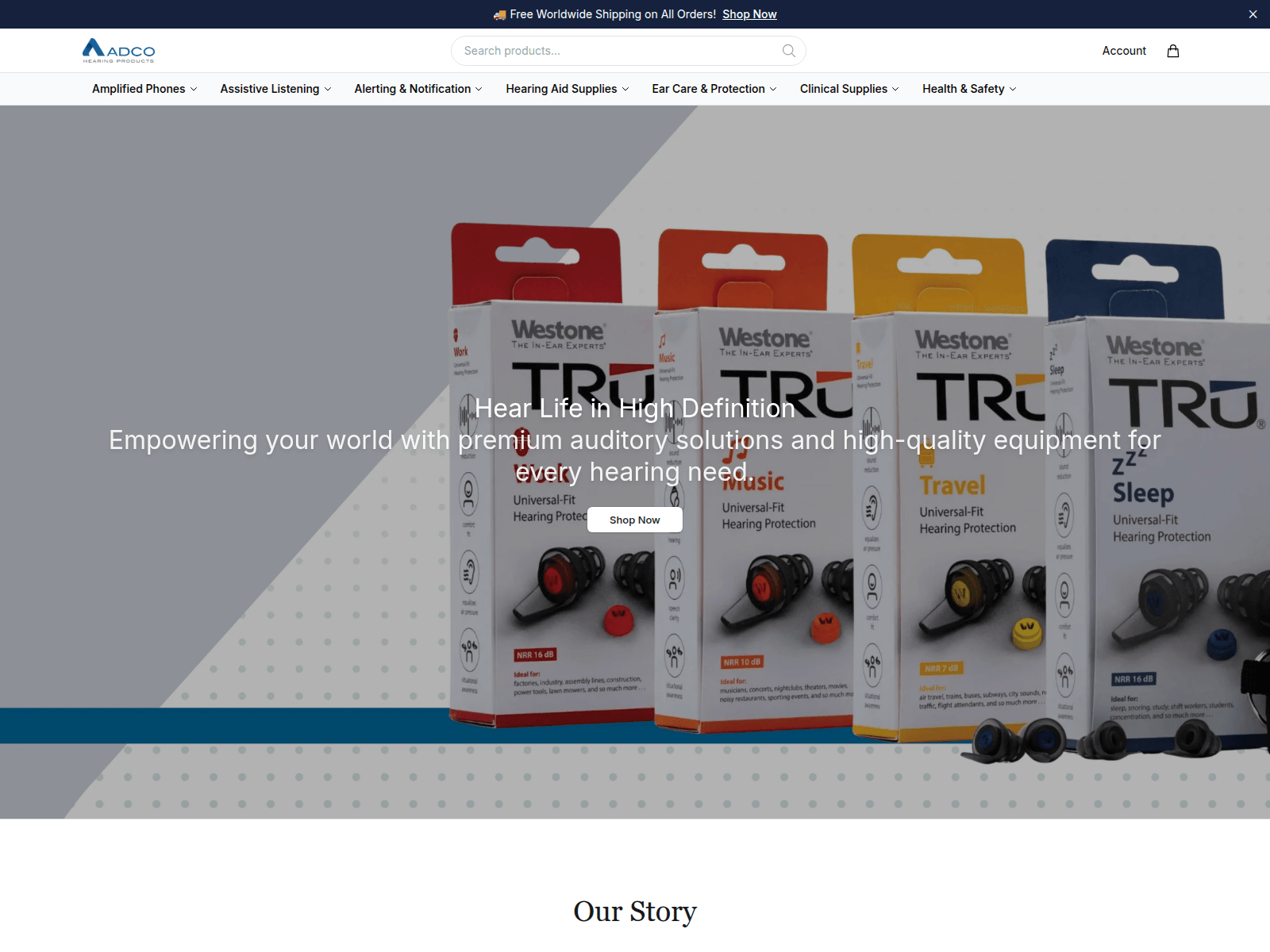 Screenshot of adcohearinghealth.shop