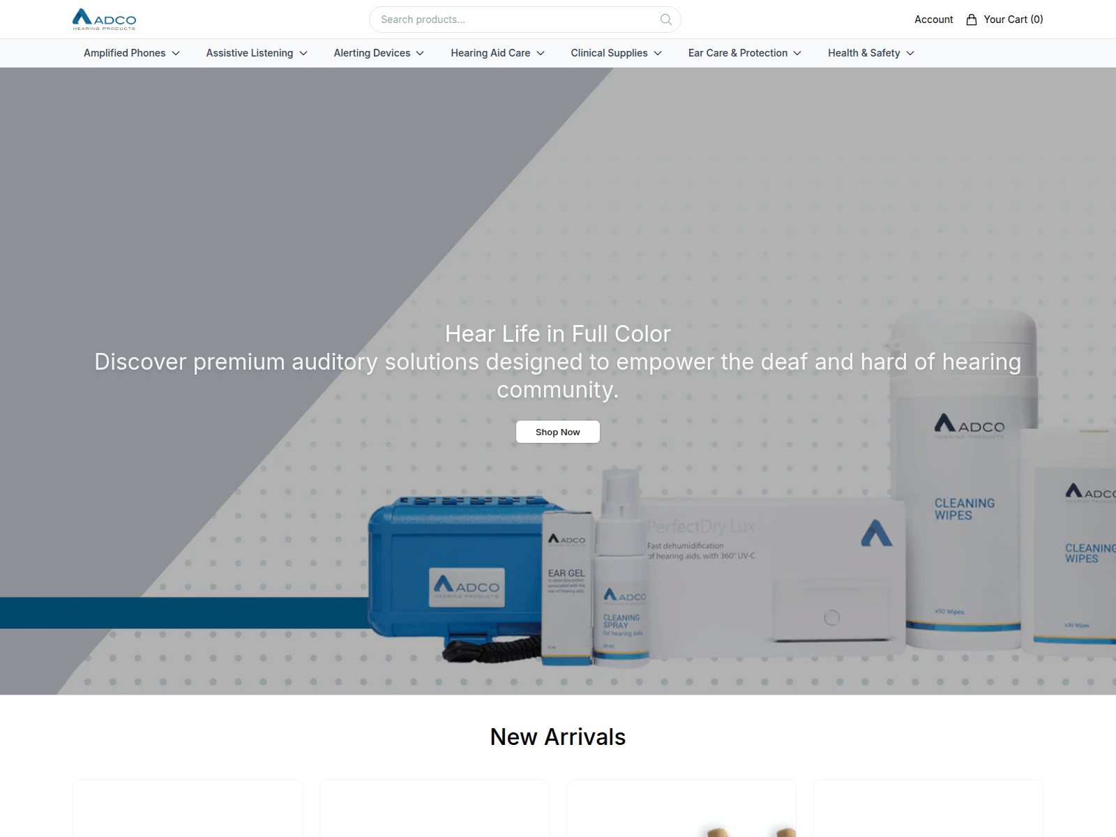 Screenshot of adcohearingstore.shop
