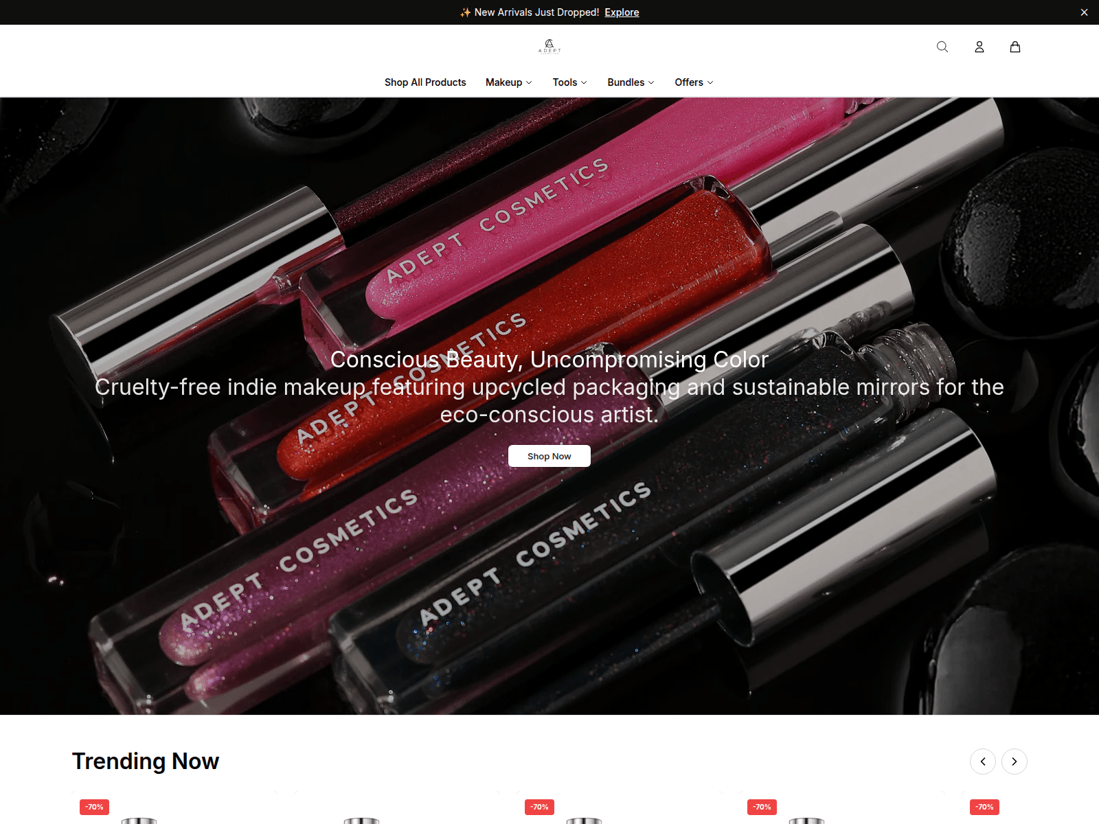 Screenshot of adeptcosmeticsstore.shop