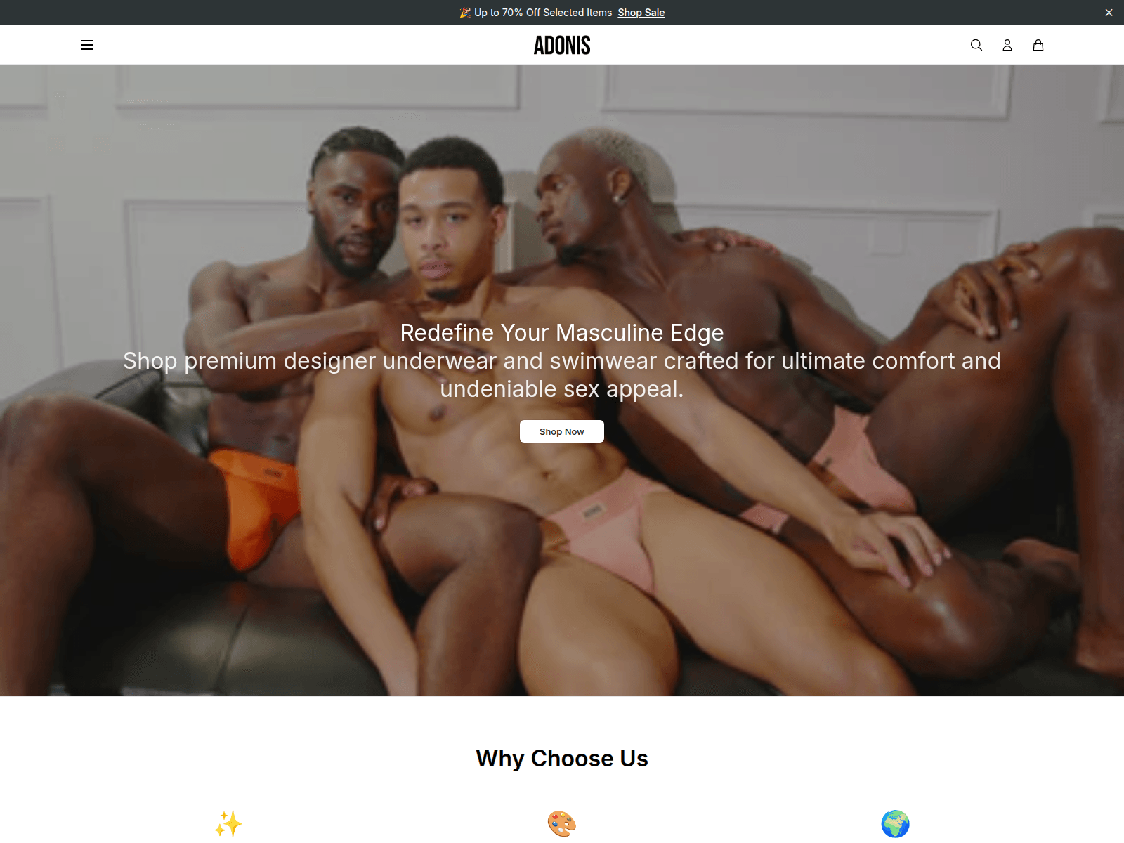 Screenshot of adonisunderwear.shop