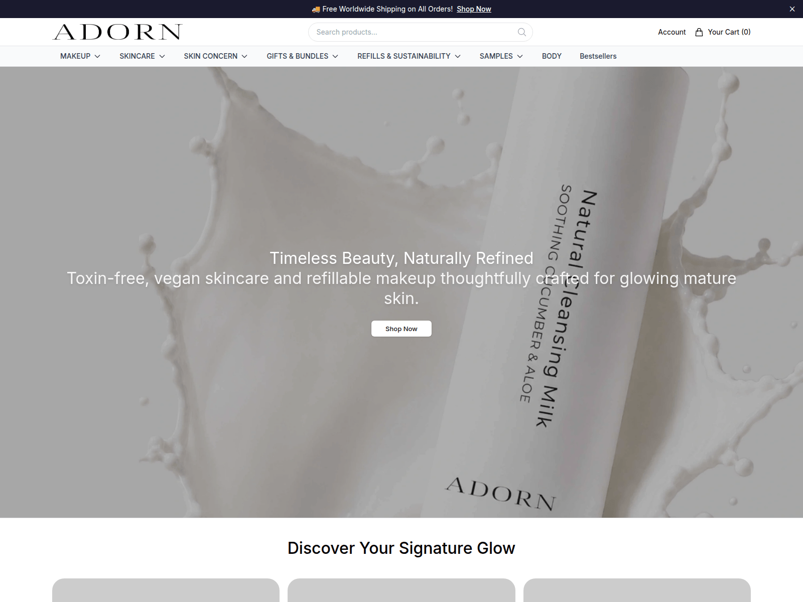 Screenshot of adorncosmeticsbeauty.shop