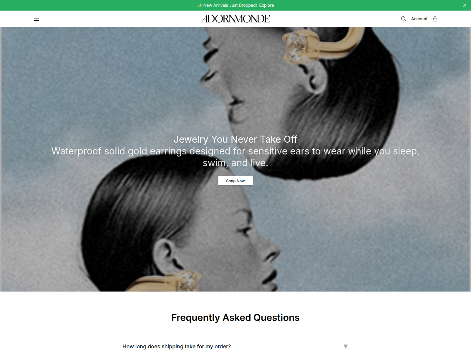 Screenshot of adornmondecollection.shop