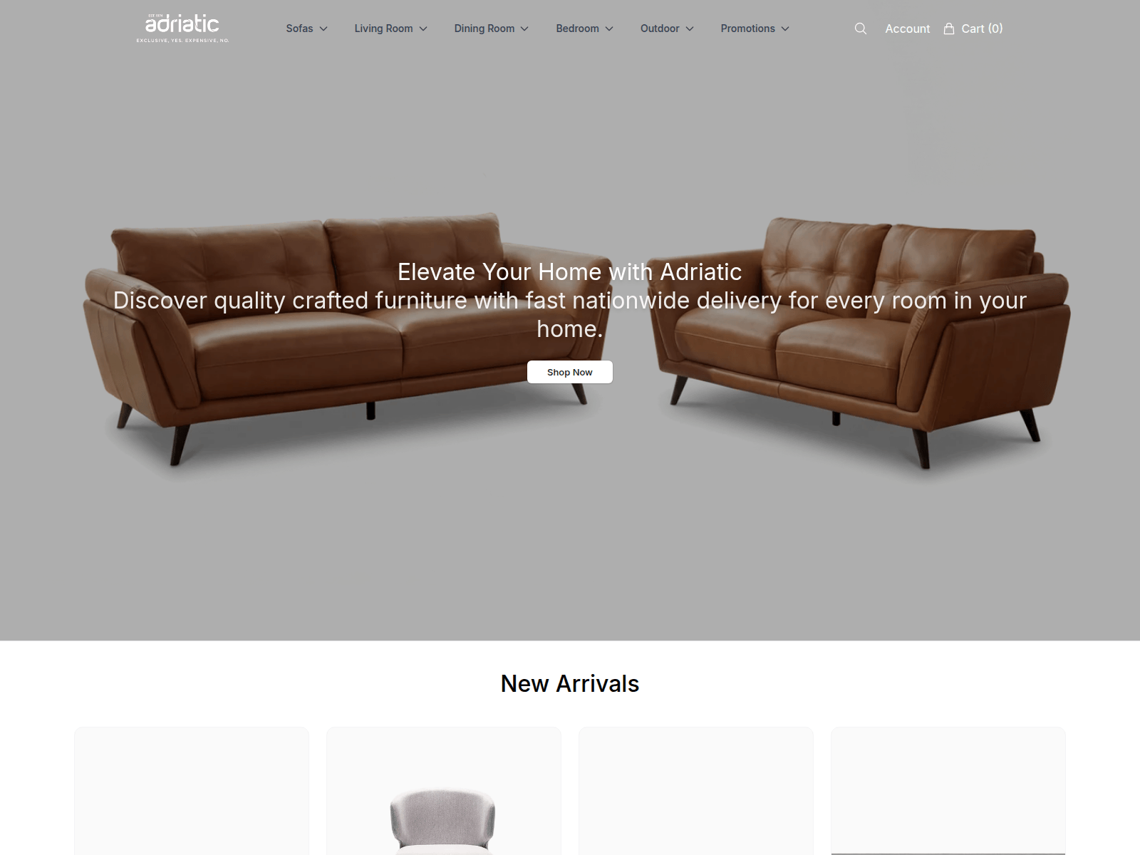 Screenshot of adriaticfurniturestyle.shop