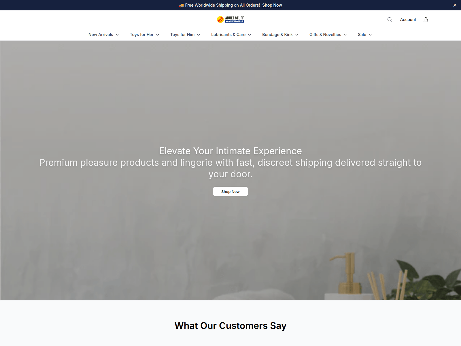 Screenshot of adultstuffwarehousestore.shop
