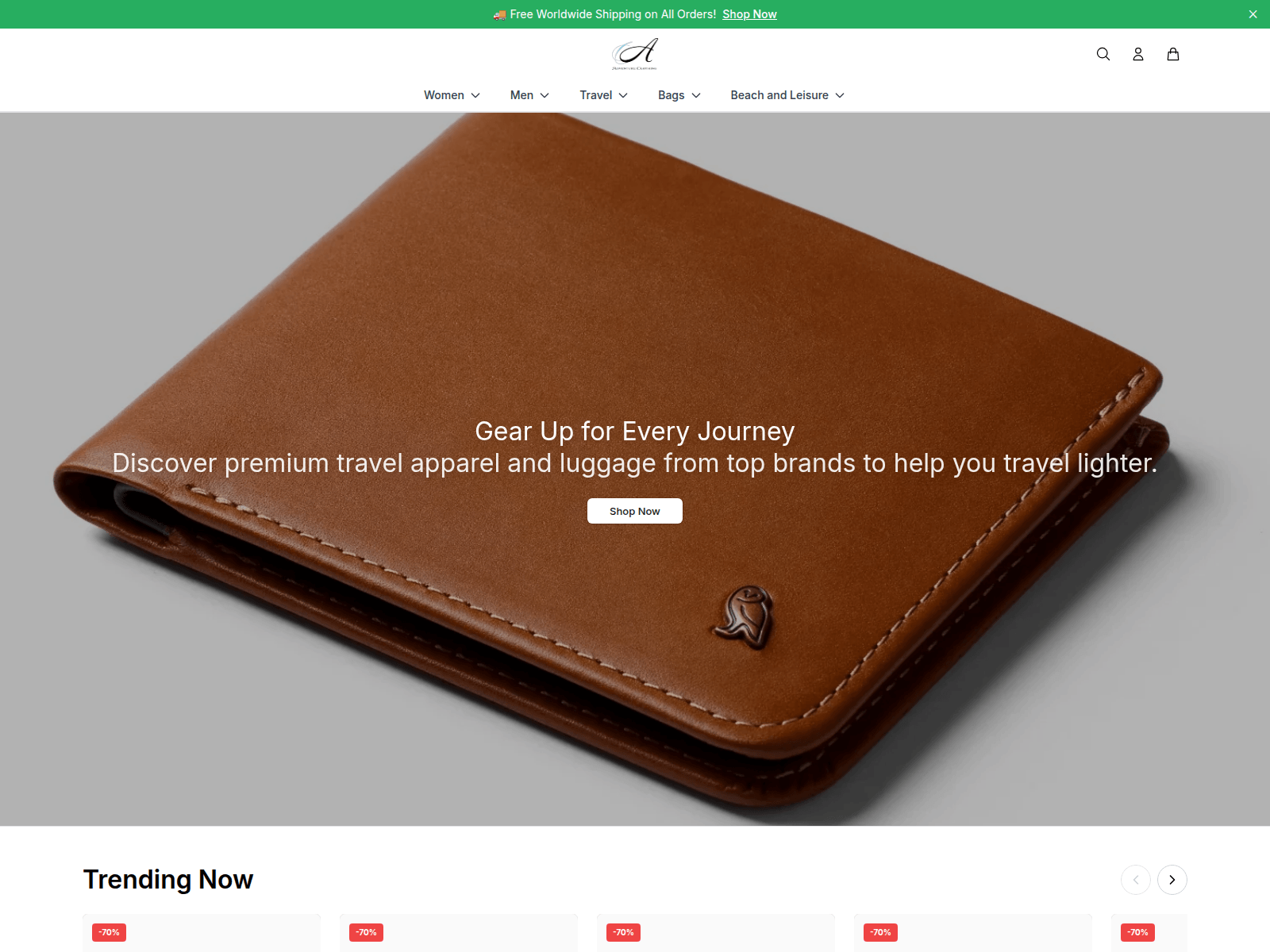 Screenshot of adventureclothingstore.shop