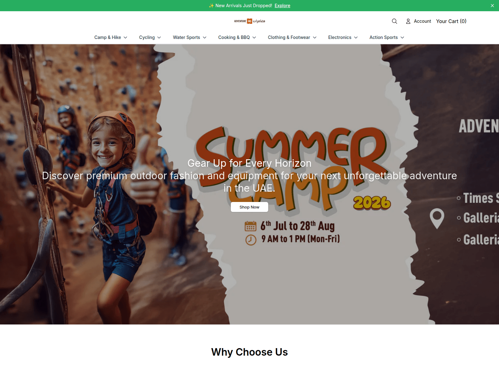 Screenshot of adventurehqsales.shop