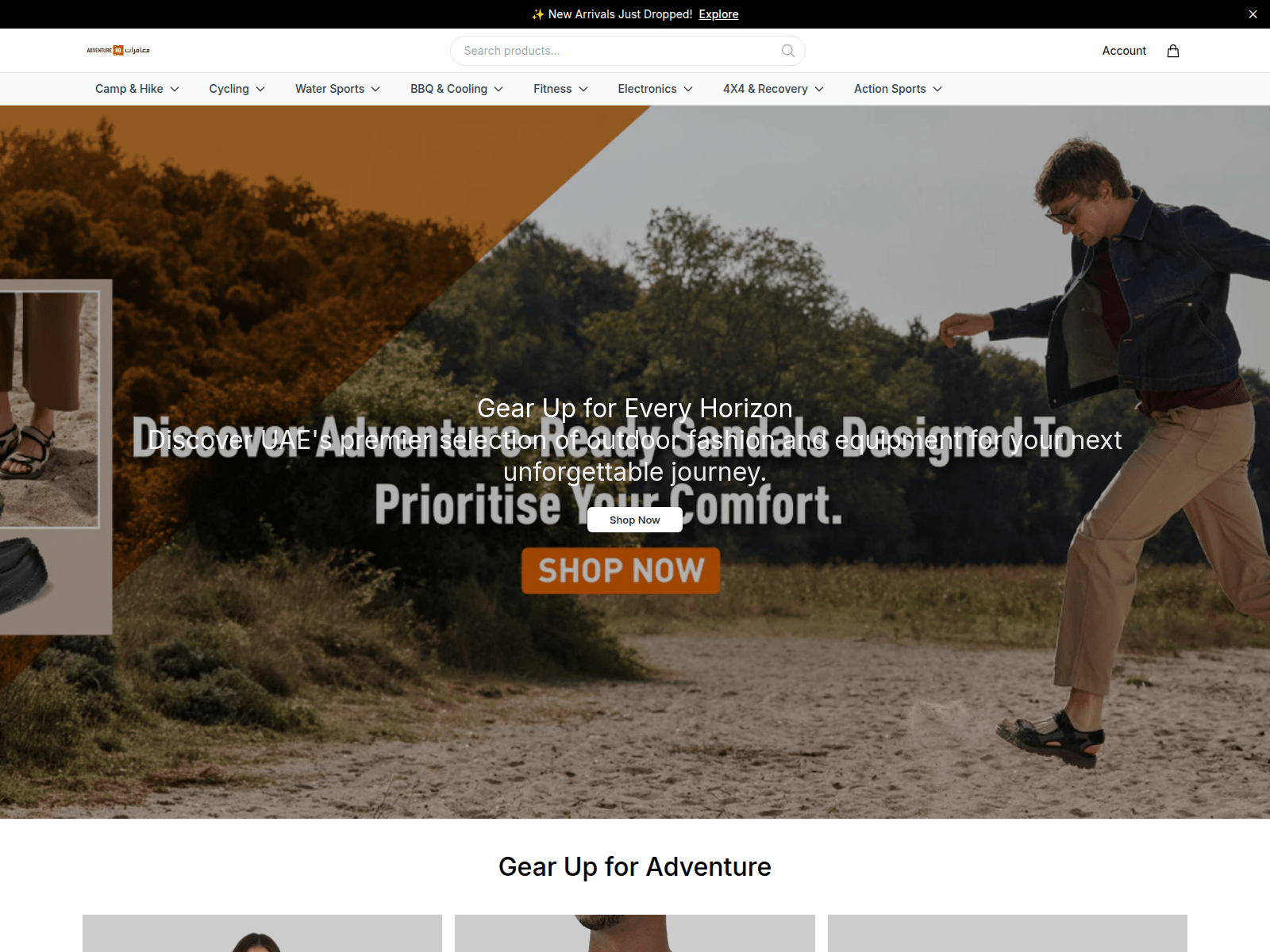 Screenshot of adventurehqstore.shop