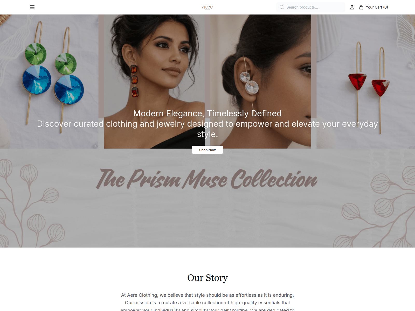 Screenshot of aereclothingstudio.shop