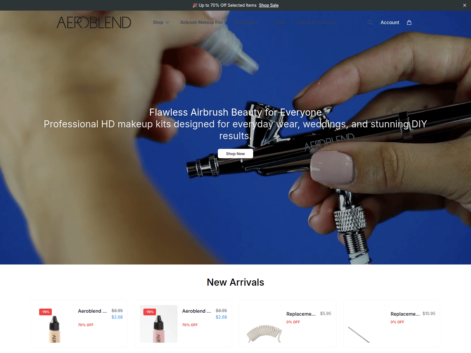 Screenshot of aeroblendshop.shop