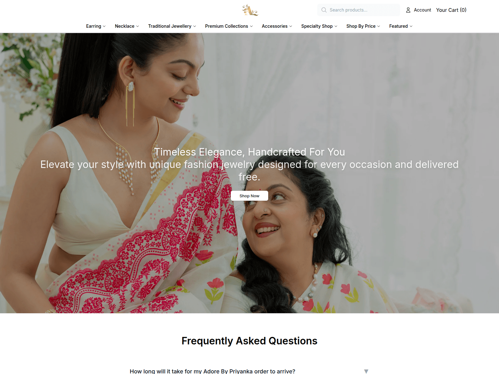 Screenshot of adorebypriyankastudio.shop