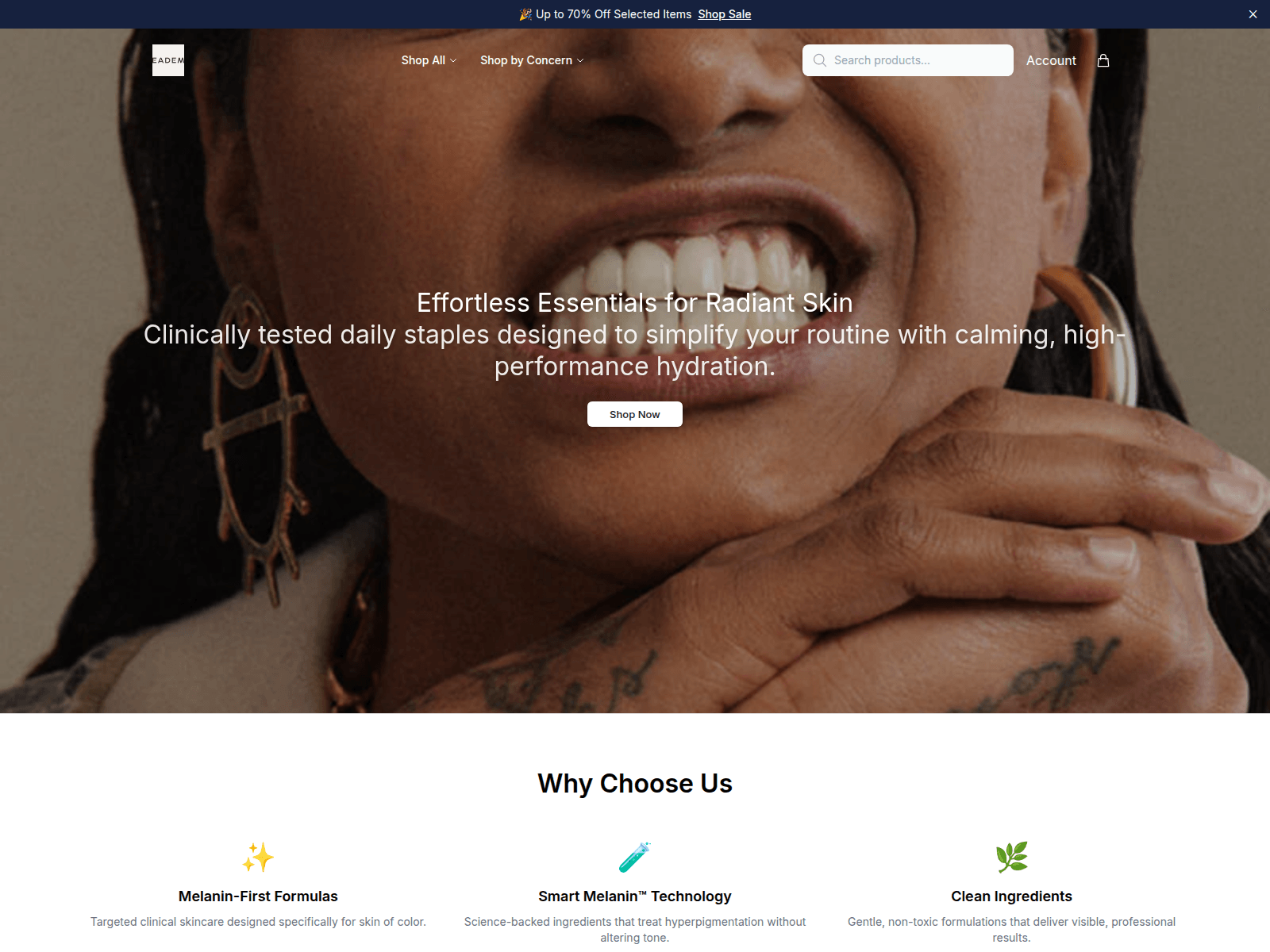 Screenshot of aedis.shop