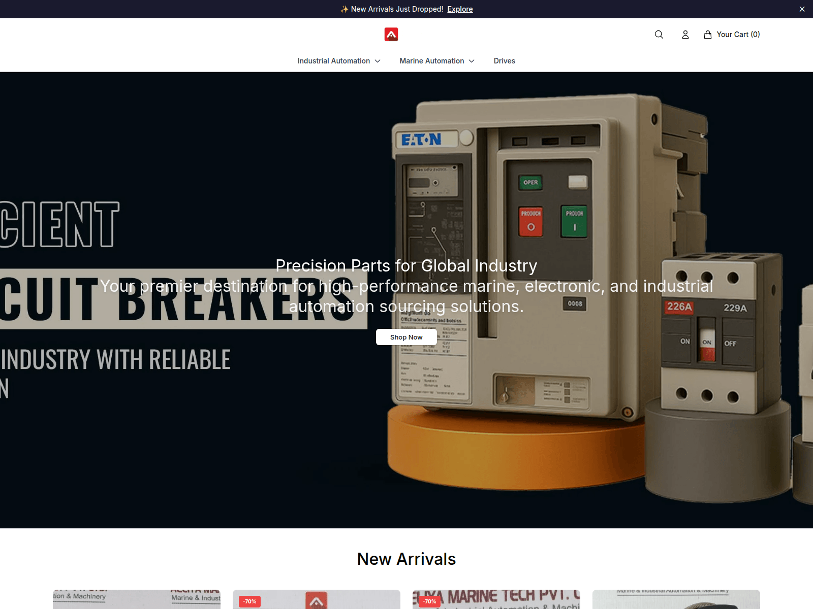 Screenshot of aeliyamarinetechhq.shop