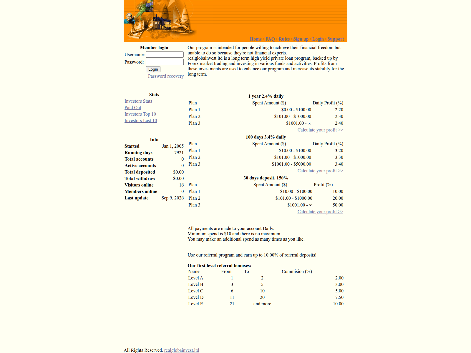 Screenshot of realglobainvest.ltd