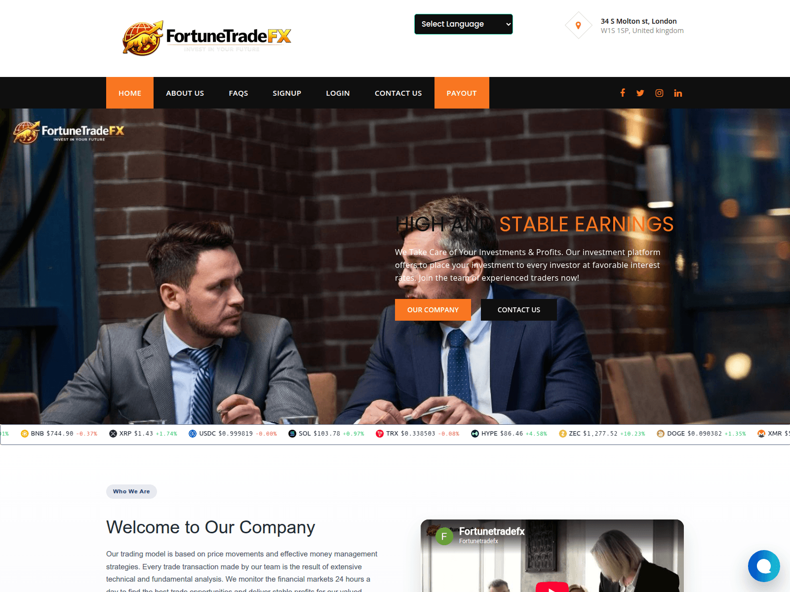 Screenshot of fortuntradefx.com