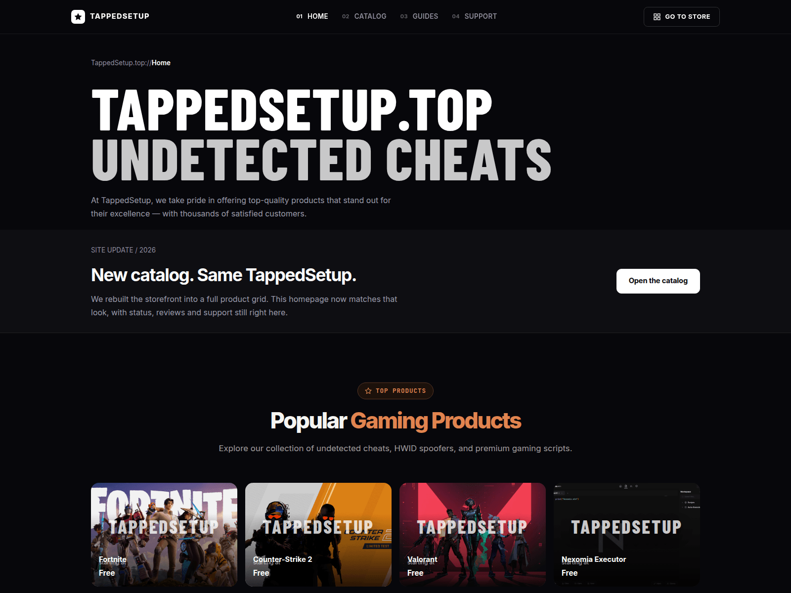 Screenshot of tappedsetup.top