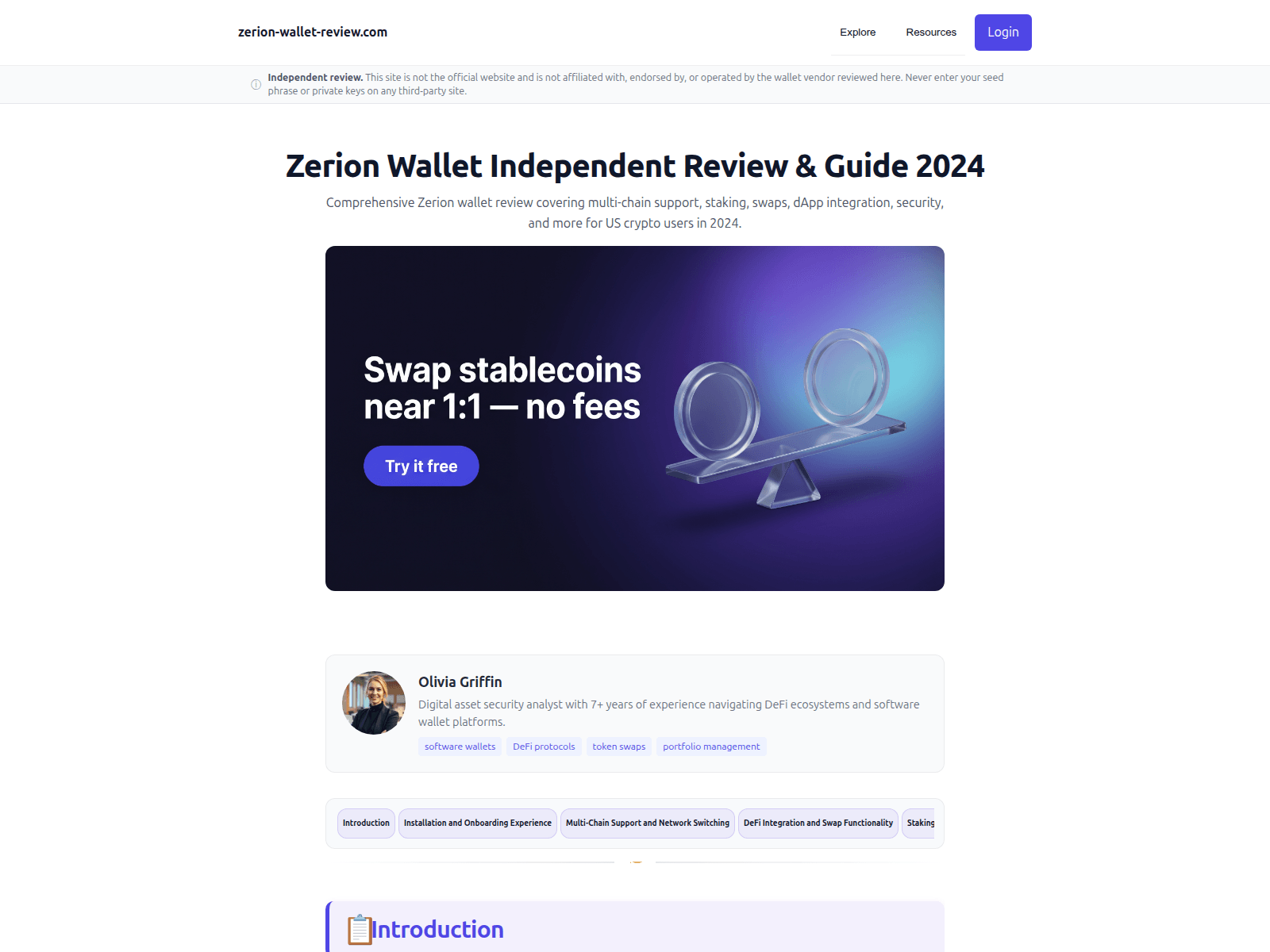 Screenshot of zerion-wallet-review.pages.dev