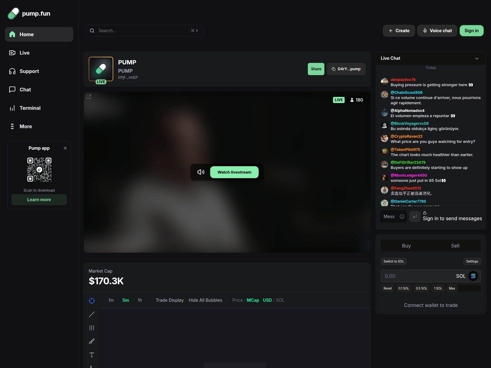 Screenshot of pumpfunsollivestream.xyz