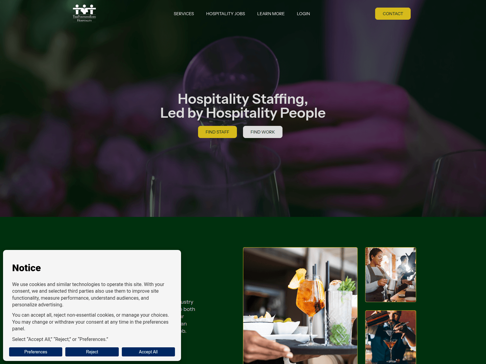 Screenshot of edenhospitality.com