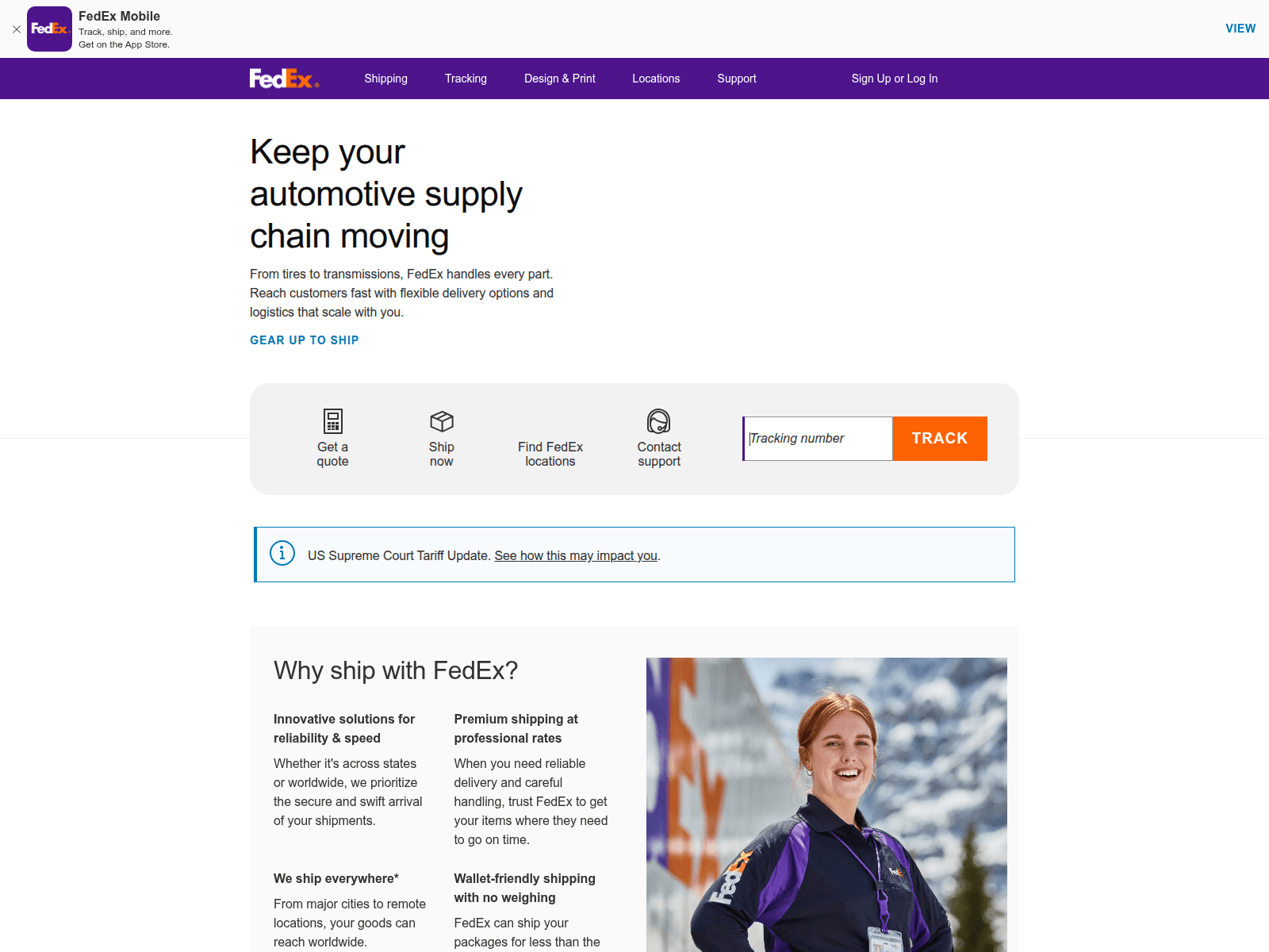 Screenshot of fedx-logistics.netlify.app