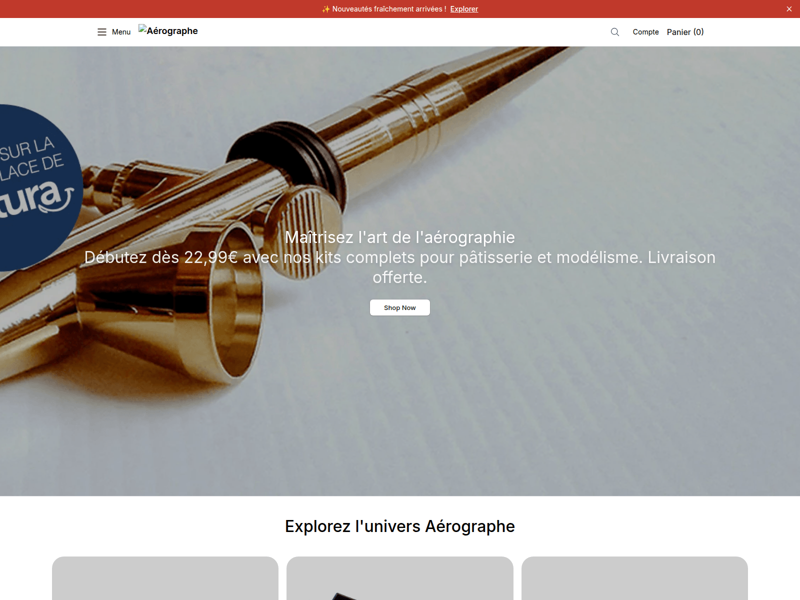 Screenshot of aerographefrance.shop