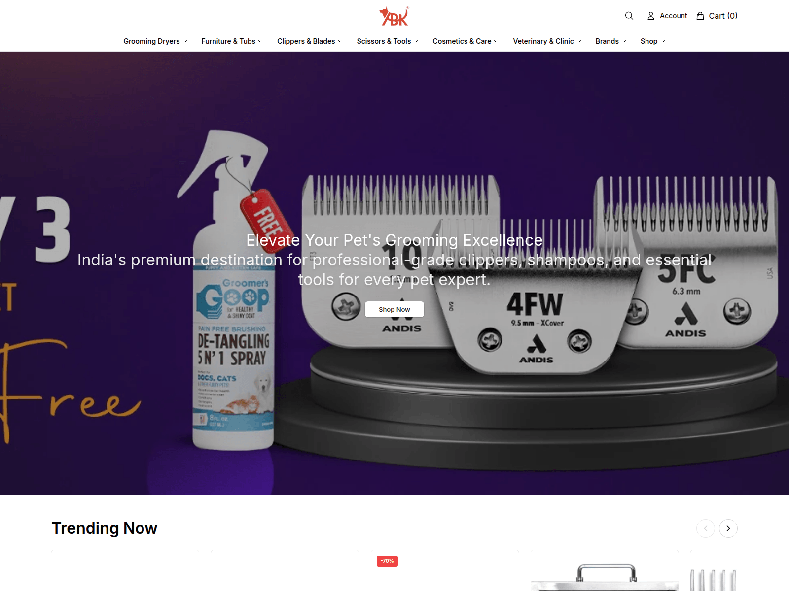 Screenshot of abkgroomingdirect.shop