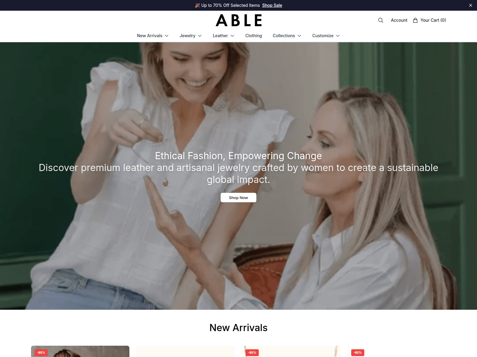 Screenshot of ableofficial.shop