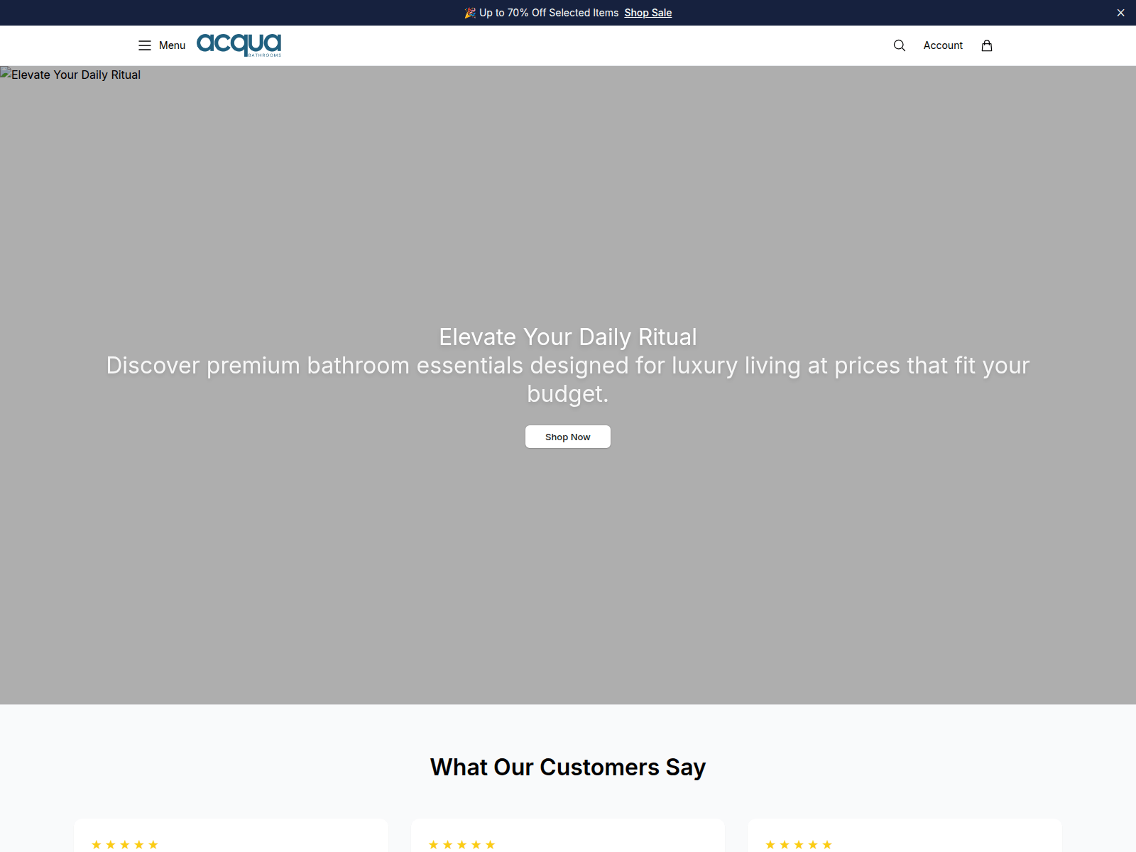 Screenshot of acquabathroomsshop.shop