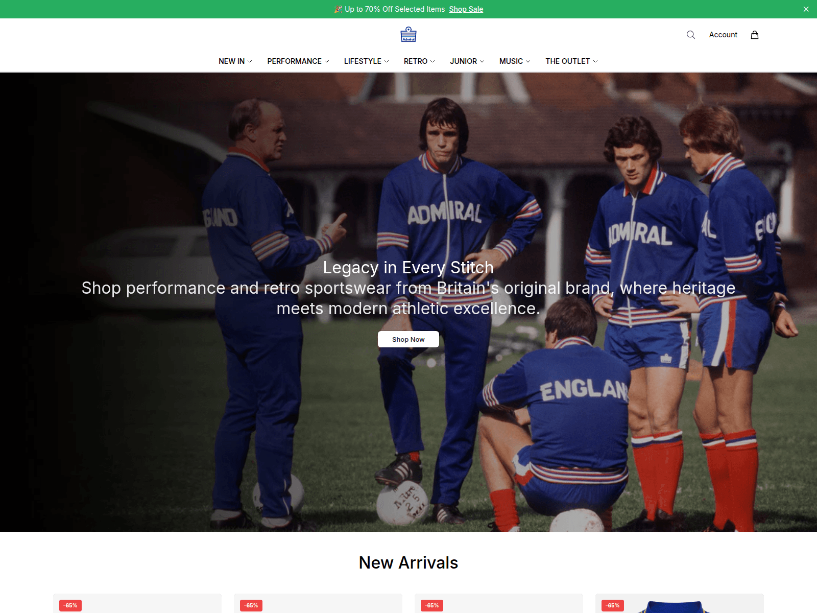 Screenshot of admiralsportsgear.shop