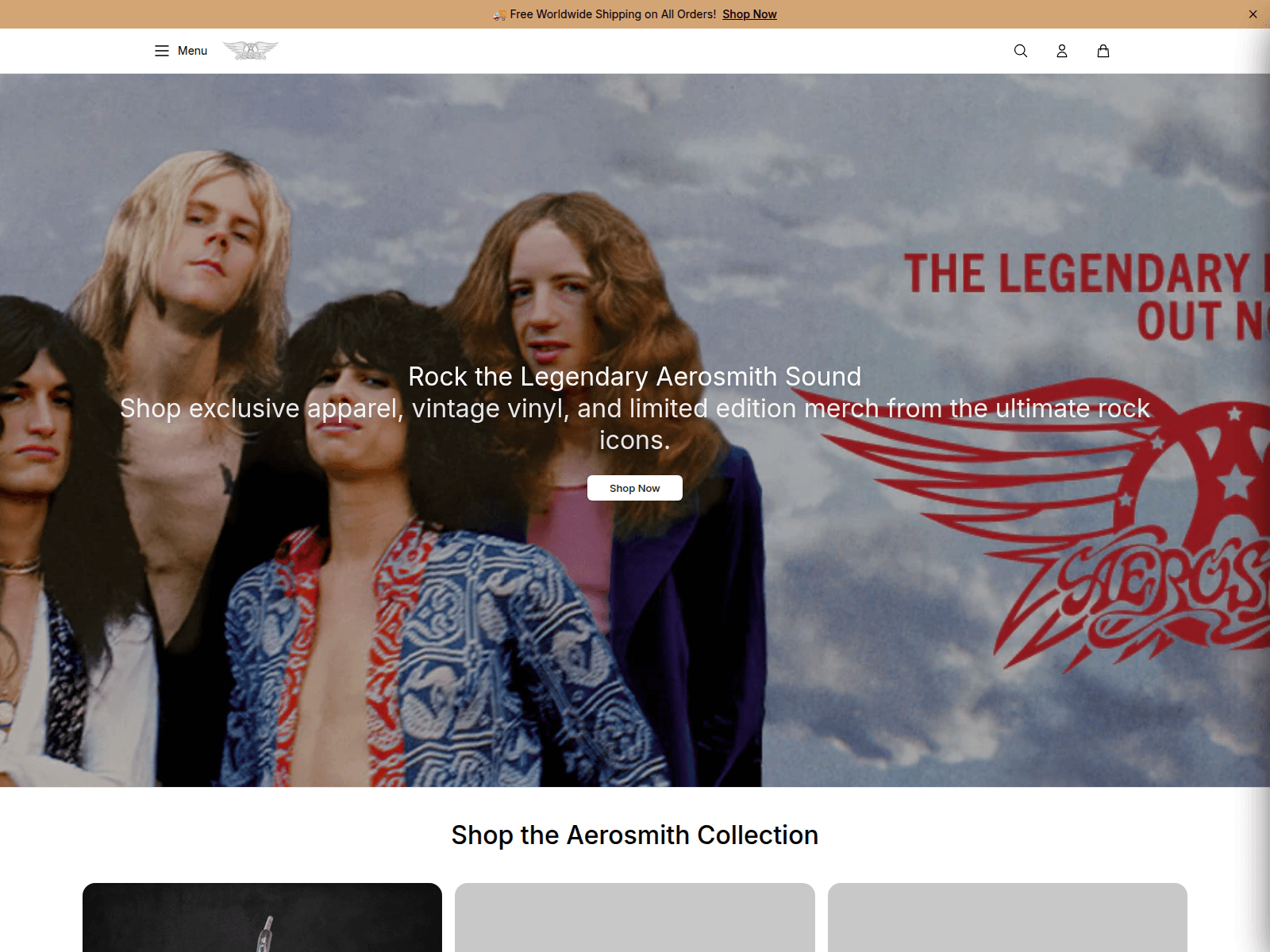 Screenshot of aerosmithapparel.shop
