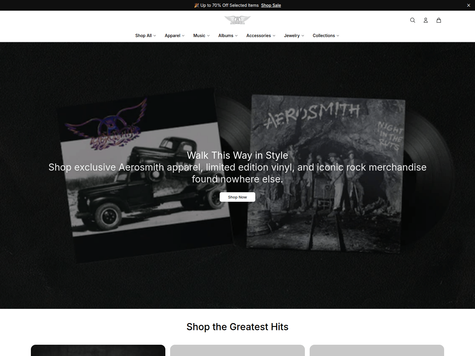 Screenshot of aerosmithstyle.shop