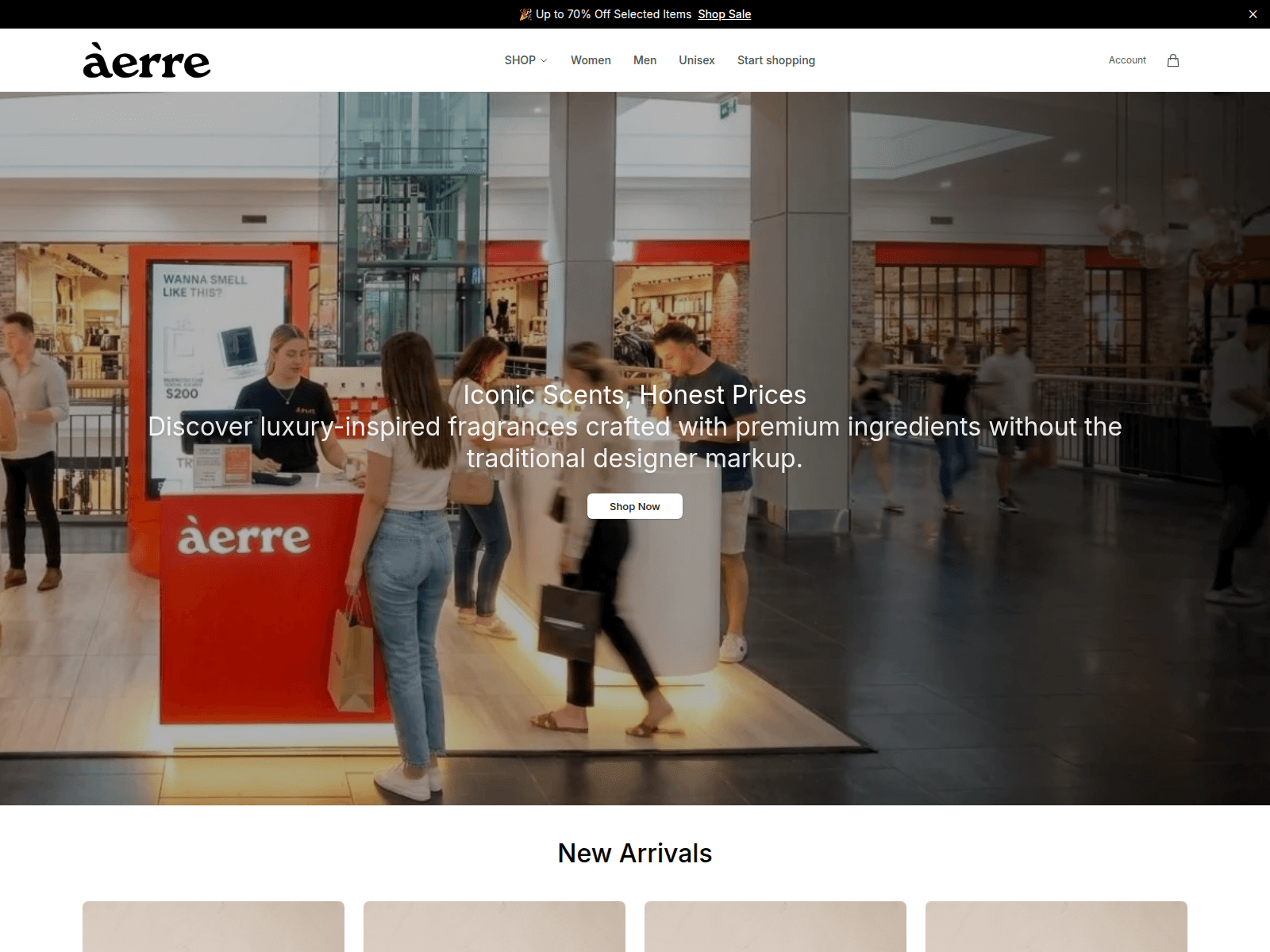 Screenshot of aerrebeautyhq.shop