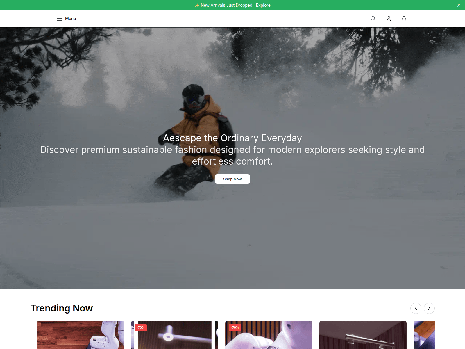 Screenshot of aescapeshop.shop