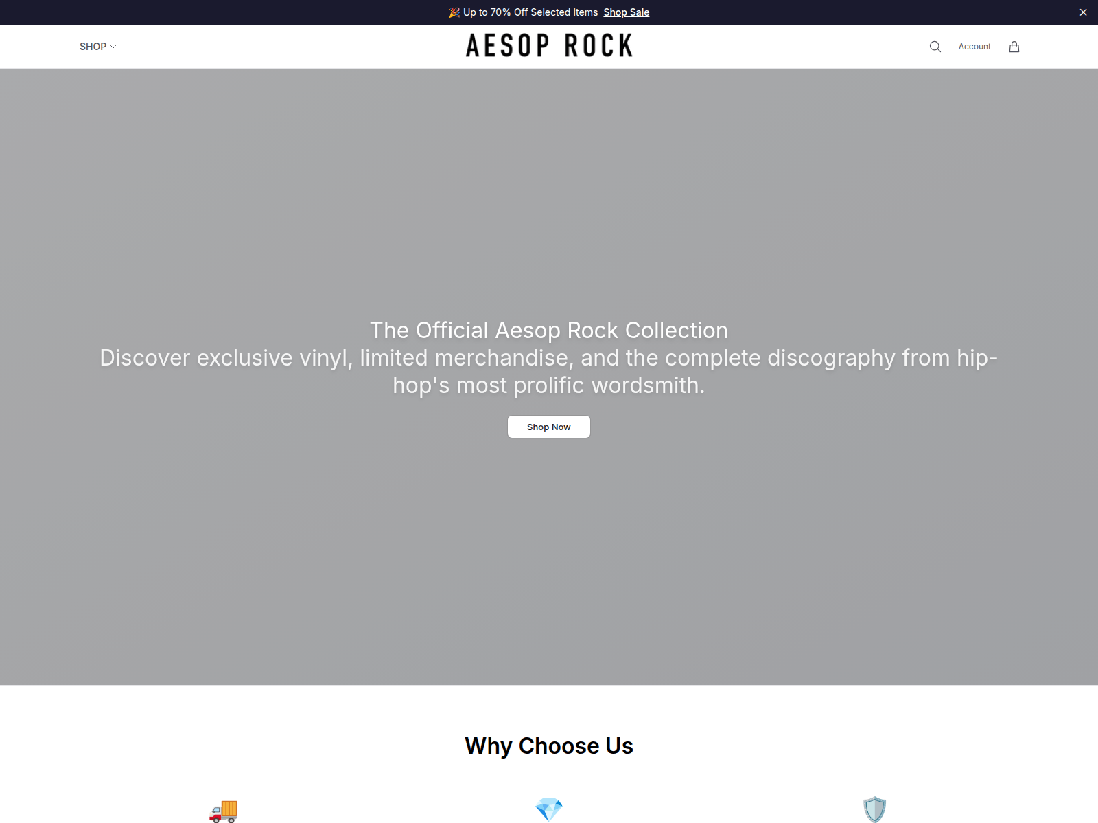 Screenshot of aesoprockshop.shop