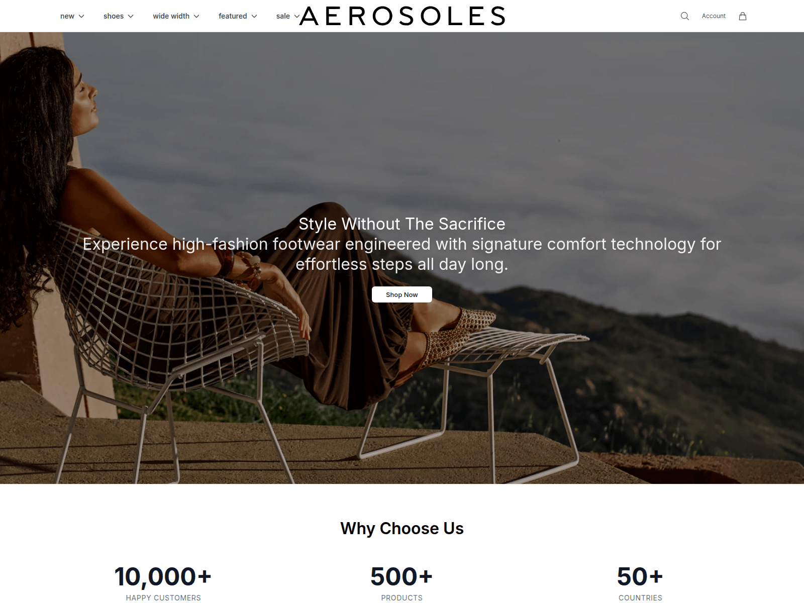 Screenshot of aerosolesfashion.shop